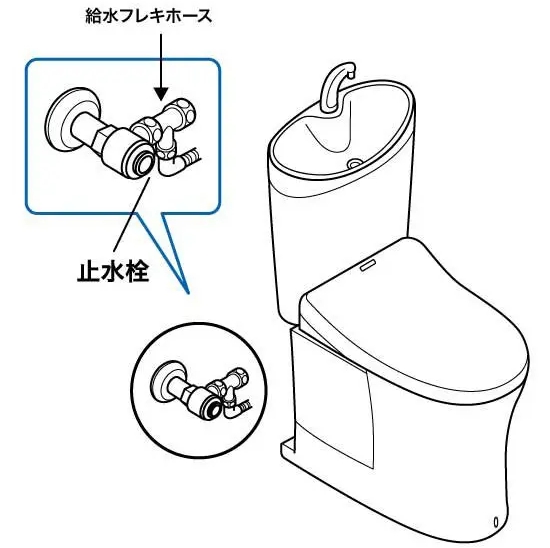 トイレの止水栓の形状➀