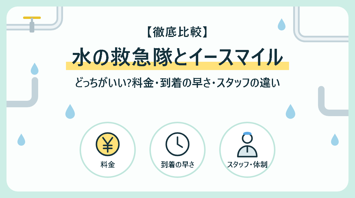 水の救急隊とイースマイルを徹底比較｜料金・到着の早さ・スタッフの違いとどっちがいいか